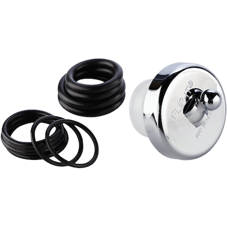 Ppp Flip-it Fit All Bathtub Drain Stopper with Chrome Finish 10-100